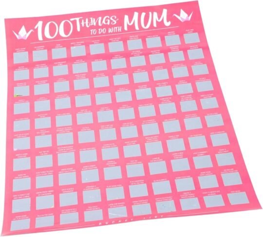 Póster para rascar 100 Cosas que Hacer con Mamá