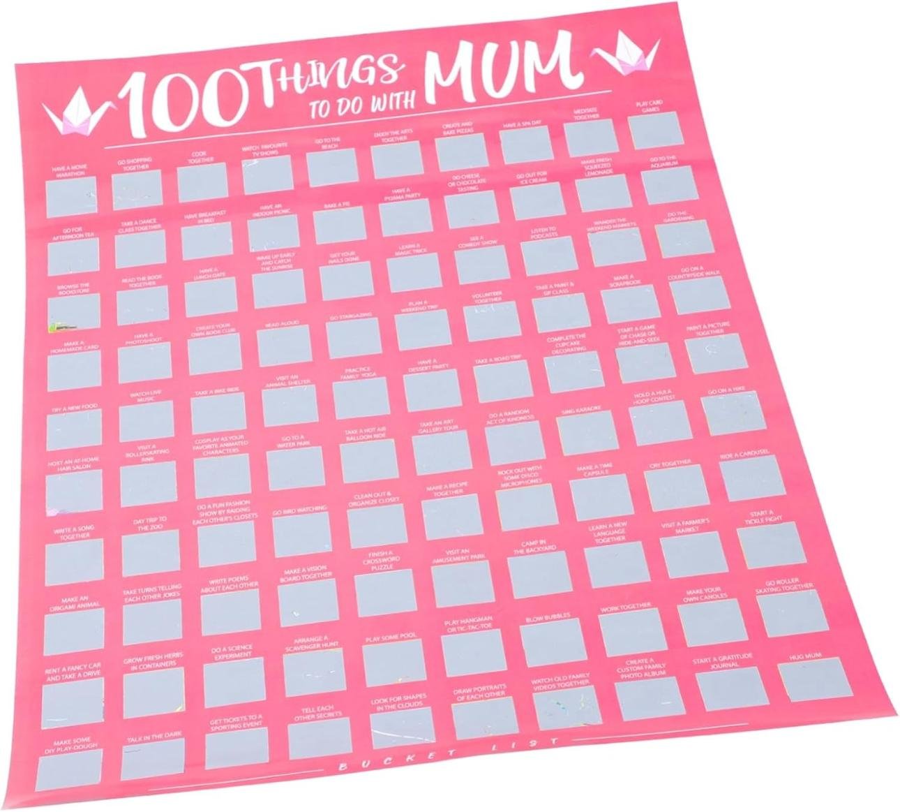 Póster para rascar 100 Cosas que Hacer con Mamá