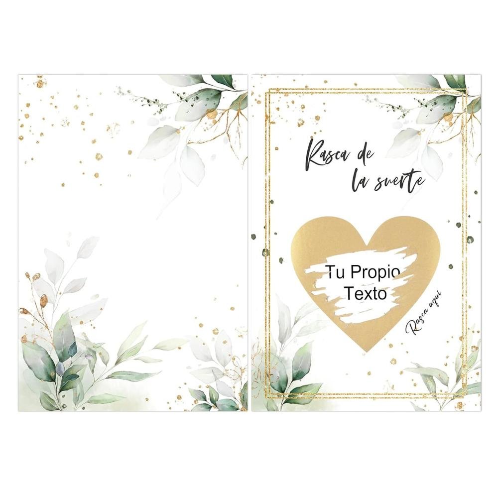 Tarjetas de rascar con mensaje personalizado